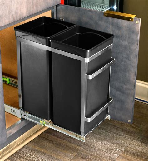 recycling cabinet stainless steel|under cabinet pull out bins.